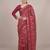 Crimson art silk printed saree with floral print