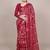 Crimson art silk printed saree with floral print