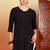 Women coffee brown ethnic motifs embroidered chikankari liva a-line short kurti
