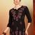 Women coffee brown lucknowi chikankari floral embroidered liva short kurtis