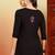Women coffee brown lucknowi chikankari floral embroidered liva short kurtis