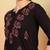 Women coffee brown lucknowi chikankari floral embroidered liva short kurtis
