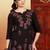 Women coffee brown lucknowi chikankari floral embroidered liva short kurtis