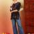 Women coffee brown lucknowi chikankari floral embroidered liva short kurtis