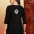 Women black lucknowi chikankari floral embroidered liva short kurtis