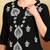 Women black lucknowi chikankari floral embroidered liva short kurtis