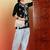 Women black lucknowi chikankari floral embroidered liva short kurtis