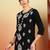 Women black lucknowi chikankari floral embroidered liva short kurtis