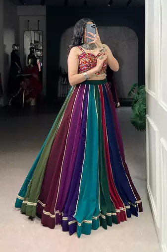 multicolor georgette plain traditional lehenga-choli
