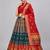 teal blue silk blend woven traditional lehenga-choli