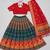 teal blue silk blend woven traditional lehenga-choli