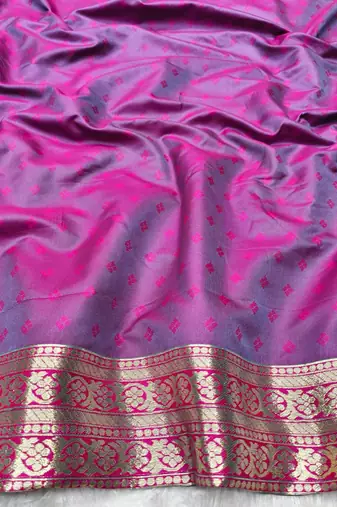 Blue zari woven banarasi silk traditional saree with blouse piece