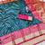 Dark blue zari woven banarasi silk traditional saree with blouse piece