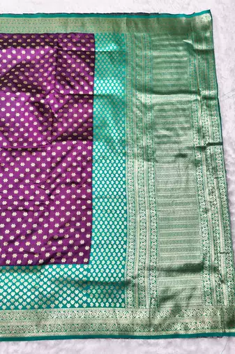 Wine zari woven banarasi silk traditional saree with blouse piece