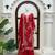 Red roman silk blend embroidered palazzo suit set with faux georgette dupatta