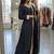 Blue georgette printed kurti palazzo set with lace dupatta
