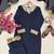 Blue georgette printed kurti palazzo set with lace dupatta
