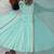 Sea green faux georgette anarkali gown set with kota check dupatta
