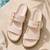 Cream buckle detail faux leather cloud comfort flats for women