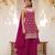 Rani pink chinon embroidered salwar suit with chinon silk dupatta