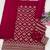 Rani pink chinon embroidered salwar suit with chinon silk dupatta