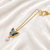 Butterfly pendant necklace with abalone shell and pearl drop