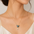 Butterfly pendant necklace with abalone shell and pearl drop
