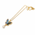 Butterfly pendant necklace with abalone shell and pearl drop