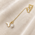 Mermaid tail pearl pendant necklace, gold-tone chain