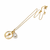 Gold-tone rose charm and freshwater pearl pendant necklace