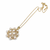 Pearl cluster pendant necklace with gold-tone chain