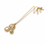Pearl & crystal peanut shape pendant necklace, gold tone