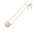 Pearl pendant necklace with crystal halo, gold-tone chain