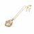 Baroque pearl pendant necklace with gold-tone leaf setting