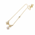 Gold-tone butterfly crystal pearl drop pendant necklace