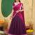 Women's New Stylish Elegant Wine and Pink silk blend Half Saree for Women