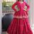 Rani Pink Cotton Gota Patti Peplum Top with Flared Tiered Sharara Suit