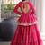 Rani Pink Cotton Gota Patti Peplum Top with Flared Tiered Sharara Suit