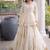 Off-White Cream Cotton Gota Patti Peplum Top with Flared Tiered Sharara Suit