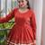 Rust Cora Cotton Gota-Patti & Lace work Peplum Blouse With Flared Lehenga