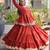Rust Cora Cotton Gota-Patti & Lace work Peplum Blouse With Flared Lehenga