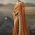 Orange tissue heavy designer border with designer blouse wedding wear saree