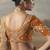 Orange tissue heavy designer border with designer blouse wedding wear saree