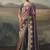 Shaded wine heavy designer border with designer blouse wedding wear saree