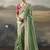 Pista  designer border with designer blouse wedding wear saree