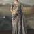Shaded gray designer border with designer blouse wedding wear saree