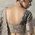 Shaded gray designer border with designer blouse wedding wear saree