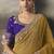 Mustard designer border with designer blouse wedding wear saree