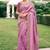 Ethnic magenta multi work  viscose saree with unstitched blouse