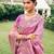 Ethnic magenta multi work  viscose saree with unstitched blouse
